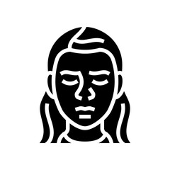 anguish woman expression glyph icon vector. anguish woman expression sign. isolated symbol illustration
