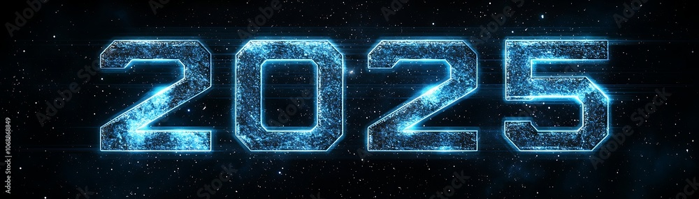Poster cosmic 3d text with starry background