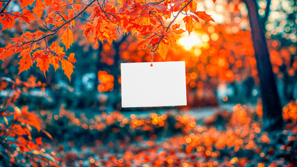 Empty White Objects Mockups with Fall - Autumn Environment - Logo and Graphics Placement