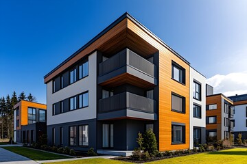 Facade of a modern apartment building