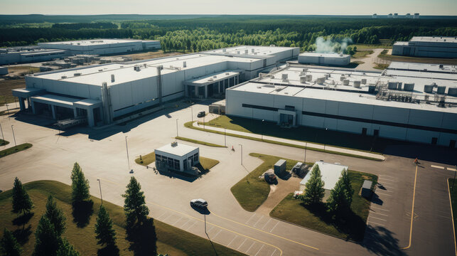 Aerial Perspective of a Modern Industrial Complex