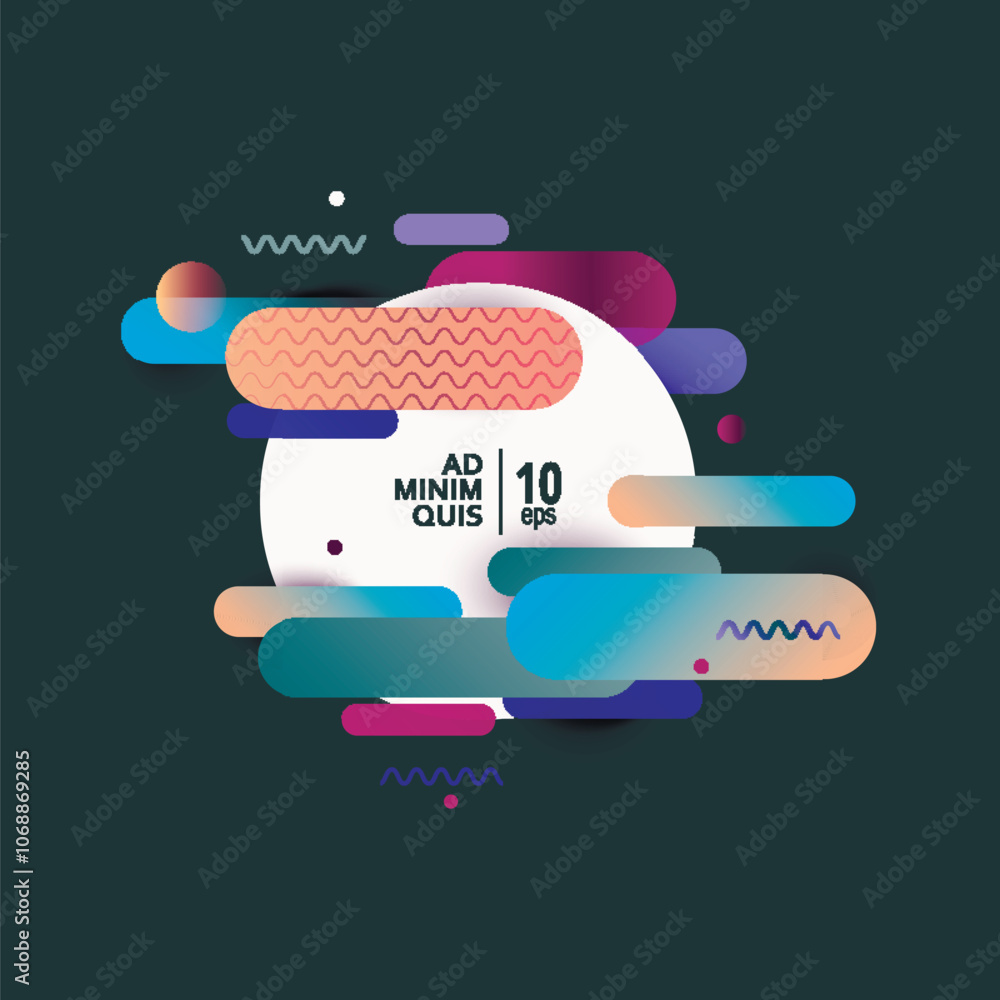 Aufkleber liquid color with geometry background design
