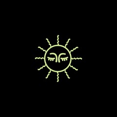 Sun crying stock icon logo design