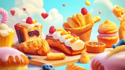 Gourmet pastry appetizer featuring fresh bakery delights and homemade buttery goodness perfect for snack time