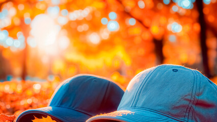 Empty White Objects Mockups with Fall - Autumn Environment - Logo and Graphics Placement