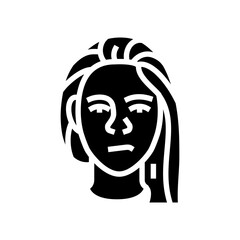 frustration woman expression glyph icon vector. frustration woman expression sign. isolated symbol illustration