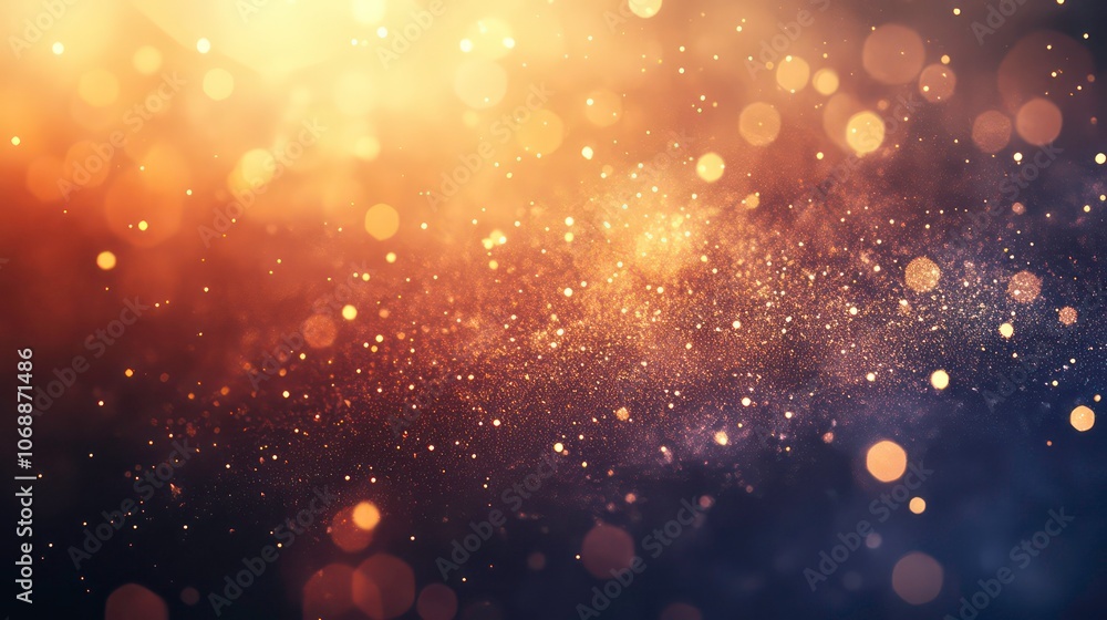 Poster A mesmerizing display of golden bokeh lights creating a dreamy, ethereal atmosphere.