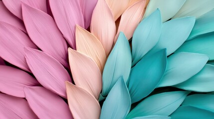 Obraz premium Pastel Petal Swirl: A captivating abstract image featuring a vibrant array of pastel-hued petals arranged in a swirling pattern. The soft and delicate colors evoke a sense of tranquility and beauty.