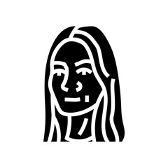 confident woman expression glyph icon vector. confident woman expression sign. isolated symbol illustration