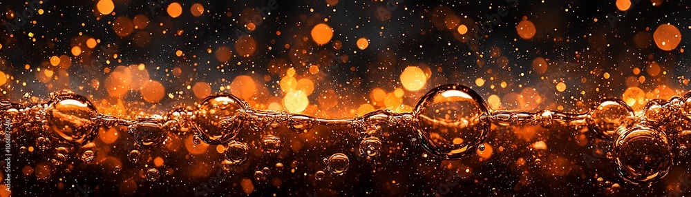 Poster sparkling abstract background with bubbles and light effects