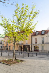 Street in the center of Warsaw, Poland. Old Town.