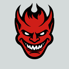 devil head with flames