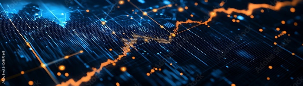 Aufkleber digital screen displaying upward trends in data analysis