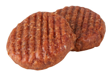 chicken meat Burger patties cut out isolated transparent background