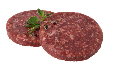 Burger patties cut out isolated transparent background