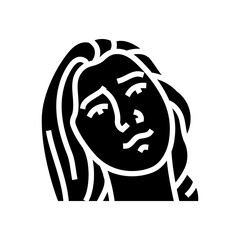 hesitation woman expression glyph icon vector. hesitation woman expression sign. isolated symbol illustration