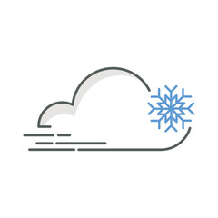 foggy at winter season weather icon linear style isolated white.