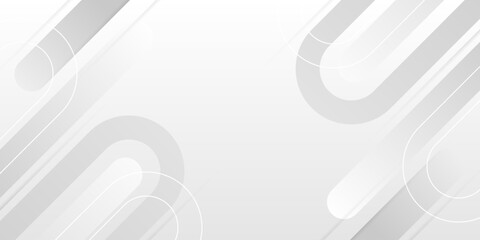 Abstract and Minimalist Geometric White Background. White Light Gradient Background for Banner or Poster Design