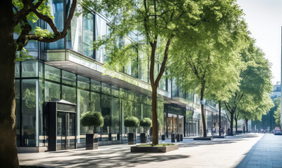 Obraz premium Serene City Boulevard with Modern Architecture