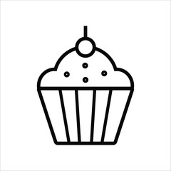cup cake vector icon line sign