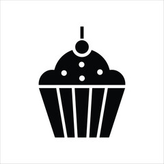 cup cake vector icon line sign