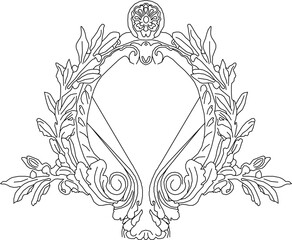 Obraz premium Sketch vector illustration silhouette design drawing decoration ornament ornament baground pattern classic vintage ethnic traditional