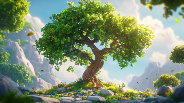 Organic Lyfe intertwined with a majestic tree symbolizing harmony with nature