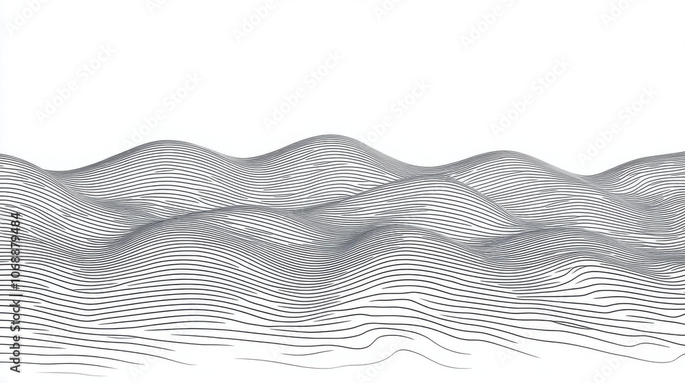 Poster abstract wave patterns on white background for modern design.