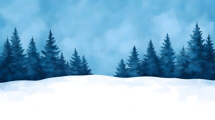 Fototapeta premium Majestic Winter Wonderland: A Captivating Scene of Snow-Covered Trees Against a Tranquil Sky. Cozy Christmas Concept