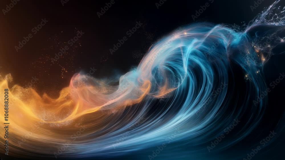 Poster the movement of a huge wave consisting of moving flows of neural data. the concept of digital inform