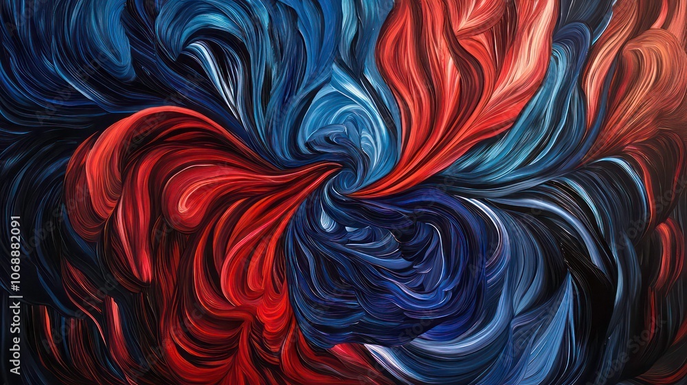 Poster Abstract swirling patterns in rich colors create a dynamic visual experience.
