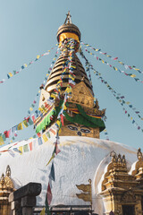 Swayambhunath temple (also known as monkey temple) in Kathmandu, Nepal.
