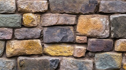 Fototapeta premium Processed collage of old medieval stone wall texture in daylight. Background for banner, backdrop or texture for 