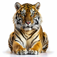 Obraz premium big cat in white background