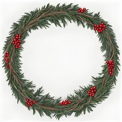 Fototapeta premium christmas wreath on white