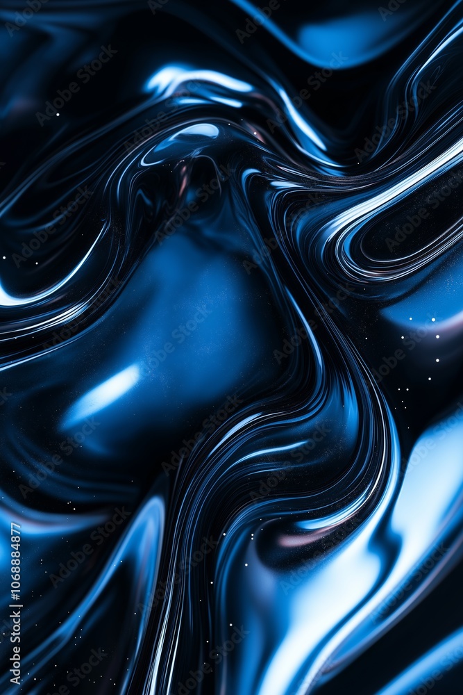 Poster a blue, shiny, and shiny piece of fabric with a pattern of stars. the stars are scattered throughout