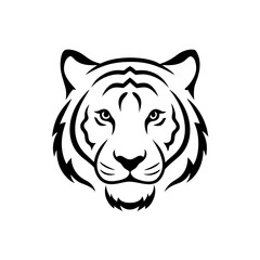 Majestic Tiger Head Icon – Powerful and Bold Tiger Illustration