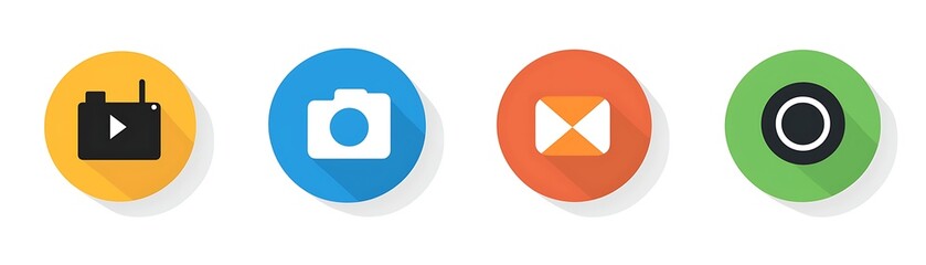 Colorful Icon Designs Featuring Digital Elements