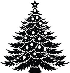 Obraz premium christmas tree silhouette vector.