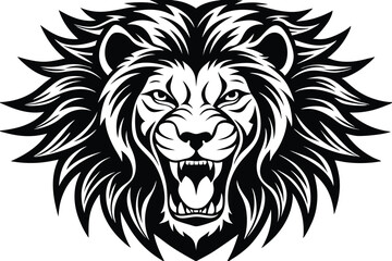 Fototapeta premium angry lion head vector illustration.