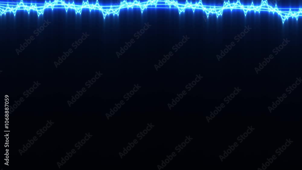 Poster smooth oscillating audio waves in soft blues