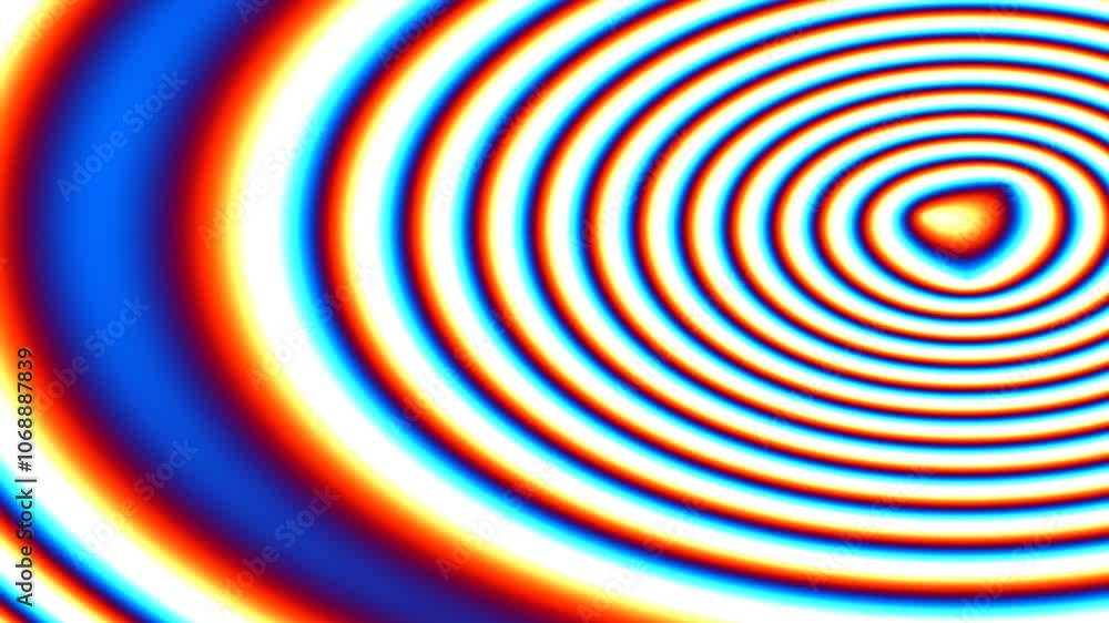Poster vibrant circles and waves in motion: abstract dynamic patterns