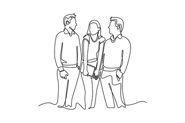 Human Resources concept. Single line draw design vector graphic illustration.