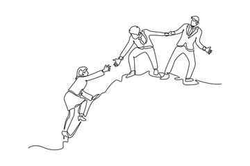 Human Resources concept. Single line draw design vector graphic illustration.