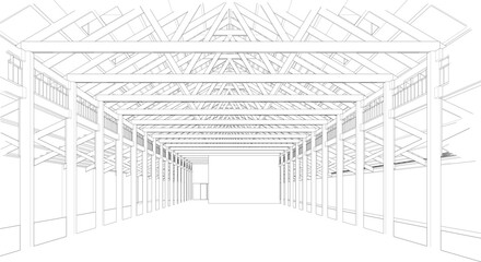 3D illustration of building project