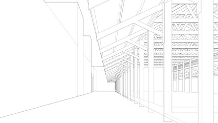 3D illustration of building project