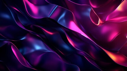 Obraz premium Abstract wavy pattern with purple, pink, and blue neon light. Perfect for wallpapers, backgrounds, and creative projects.