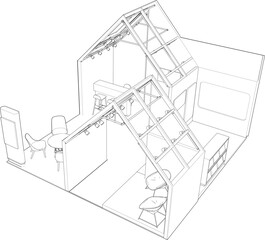 Fototapeta premium 3D illustration of building project