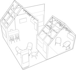 3D illustration of building project