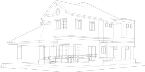 3D illustration of residential project